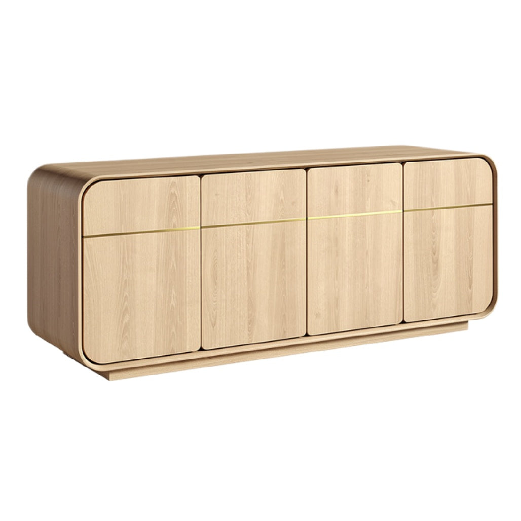 Moderne Houten Dressoir met 4 Deuren en Minimalistisch Ontwerp