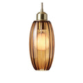 Industrieel Hanglicht met Getextureerde Amber Glas en Gouden Fitting