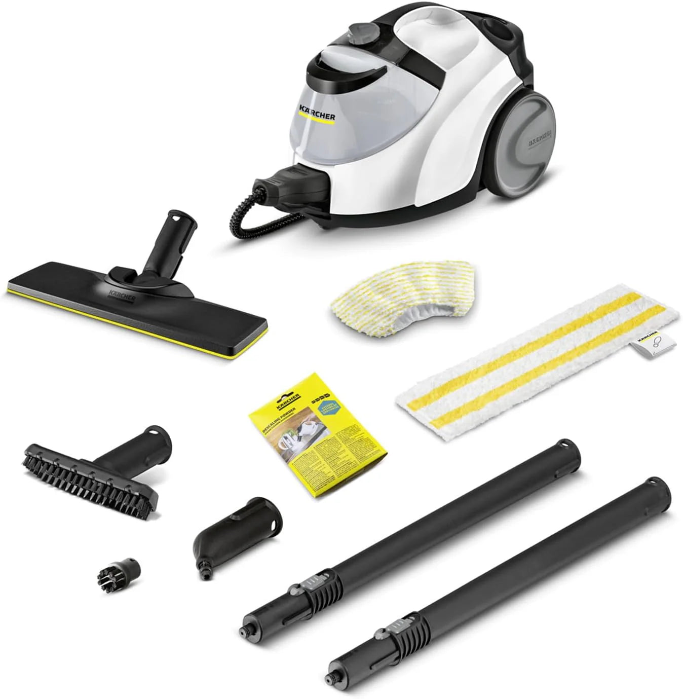 Kärcher stoomreiniger SC 5 EasyFix Iron Plug met heetwateraansluiting, stoomdruk: 4,2 bar, opwarmtijd: 3 min., oppervlakte: ca. 150 m², tank: 0,5 l + 1,5 l, EasyFix vloerreinigingsset en mondstukken(150 m²)