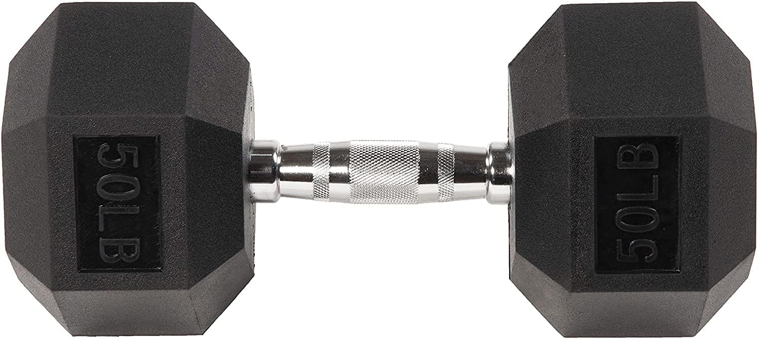 Fitvids Rubbergecoate zeshoekige halter, in verschillende maten(50 lbs Single)