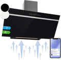 Klarstein Afzuigkap 90 cm, afzuigkap, afzuigkap, afzuigkap met vetfilter, lot/wifi, RGB-ledlampen, luchtstroom 514 m³/h, geluidsarme afzuigkap klasse A++
