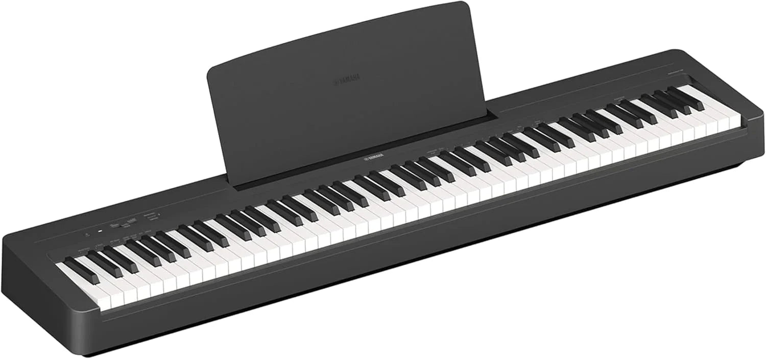 Yamaha P-145 Portable Keyboard, Zwart – Lichte en draagbare compacte piano met Graded-Hammer-Compact toetsenbord met 88 gewogen toetsen en 10 voices(P-145(BT))