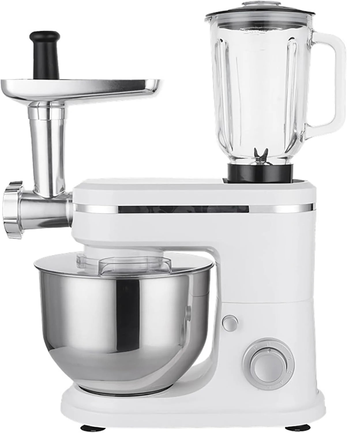3-in-1 elektrische keukenmixer met 6 liter vleesmolen en 1,5 liter blender, 6 snelheden en deegmixer voor restaurants en bakkerijen.