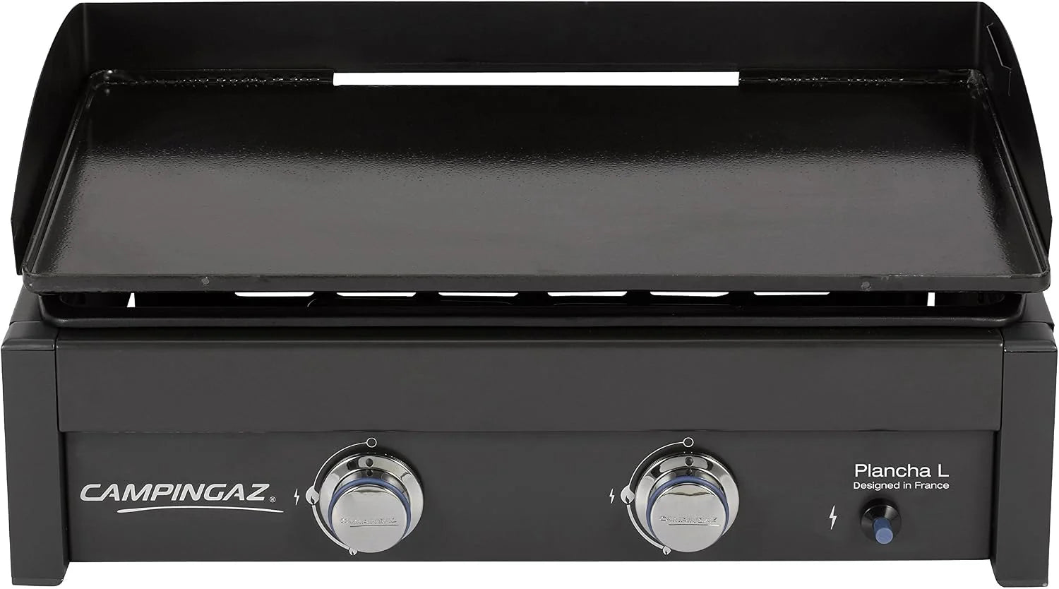 Campingaz Grillplaat, gas, L, 2 branders van staal, tafelgrill, vermogen 7,5 kW, draagbare grill, grote plancha met antiaanbaklaag, teppanyaki-grill(Grillplaat L)