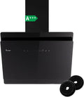 KKT KOLBE A+++ afzuigkap, 90 cm, 782 m³/h, circulatielucht, afvoerlucht, kopvrij, wandkap, schuine kap, zwart, glas, automatische naloop, SensorTouch, led-verlichting, SOLO9005S(Zwart Solo/60 cm)