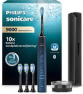 Philips Sonicare DiamondClean 9000 elektrische tandenborstel, speciale editie, sonische tandenborstel met app, druksensor, 4 poetsmodi, 3 intensiteitsniveaus, oplader, roze, model HX9911/79(Donkerblauw)