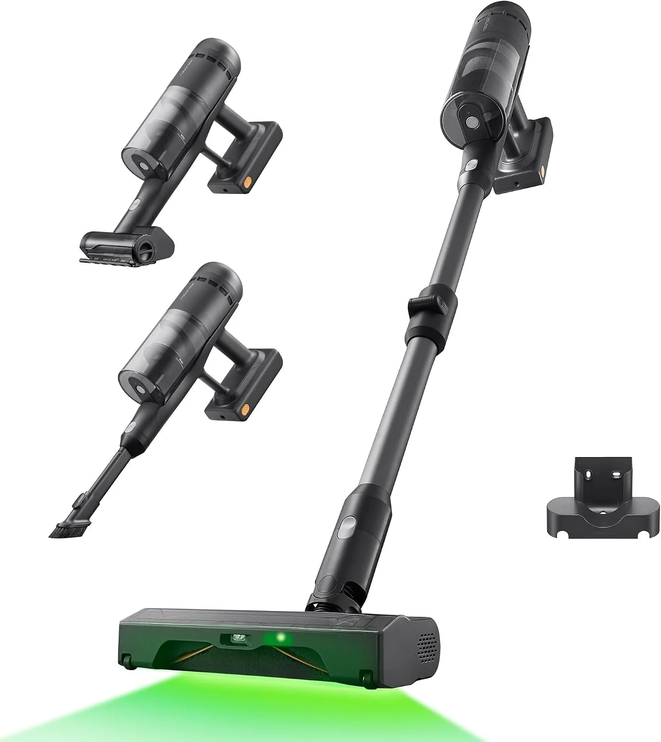 roborock H60 Ultra steelstofzuiger draadloos, 210 AW zuigkracht, tot 90 min accuduur, flexibele buis, groene led-stofdetectie, anti-klitborstel voor tapijt, harde vloeren en dierenharen(Zwart)