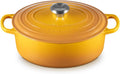 LE CREUSET Kenmerkende Braadpan met deksel ovaal geëmailleerd gietijzer, 40 cm, 14.8 liter, kersenrood(Nectar/27 cm)