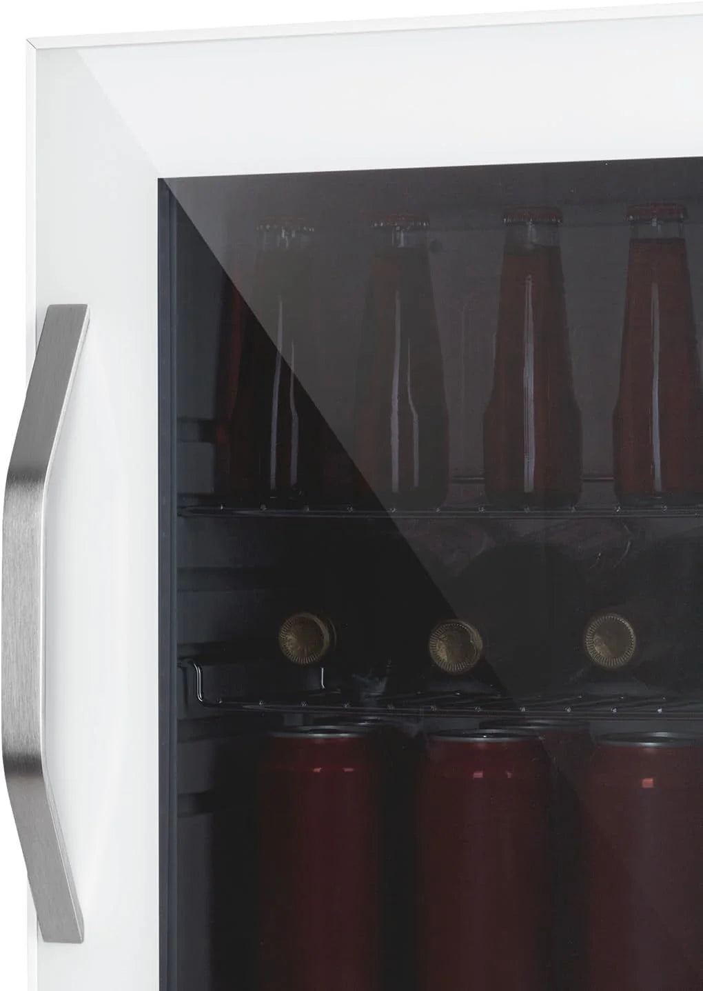 Klarstein Drankkoelkast, kleine koelkast met 3 planken, minikoelkast, geruisloos, voor kantoor, camping, outdoor, met glazen deur, mini-koelkast 3-10 °C, bierkoelkast 80 liter, zwart(33 L/wit)