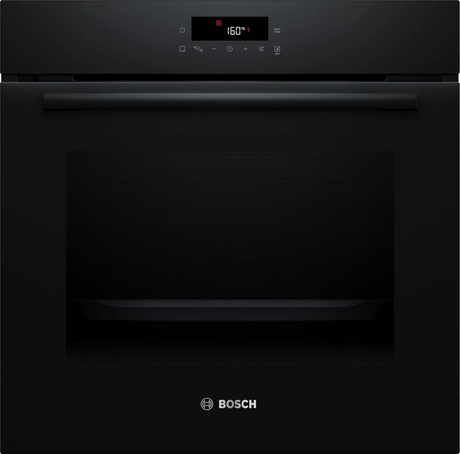 Bosch HBA571BB4 Serie 2 Inbouwoven, 60 x 60 cm, 71 liter gaarruimte, pyrolyse zelfreiniging, AutoPilot 10 programma's, 3D-hetelucht, LED Touch Control, zwart(Serie 2/Pyrolyse zelfreiniging)