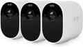 Arlo Essential draadloze WiFi-beveiligingscamera voor buiten, 1080p HD, 130˚ kleurennachtzicht, sirene, bewegingsdetectie, 2-weg audio, 6 mnd batterij, incl. proefp. Arlo Secure, 3 cam, wit