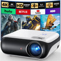 [ Google TV Official ] 4K Mini Projector, HAPPRUN 1000 ANSI 1080P Full HD Smart Beamer met Dolby Audio, WiFi6 Bluetooth 5.2, Home Cinema Projector, Spraakbesturing, met Netflix, Prime Video, YouTube(wit)