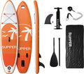 SUPPER SUP Board 335 cm x 81 cm (Blauw XL) - Opblaasbaar Stand Up Paddle Board met Accessoires inclusief Zitje | Ideaal voor Yoga, Kajak en Paddelsurfen | Tot 220 kg(Oranje/285 cm x 76 cm)