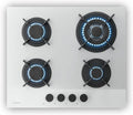 Klarstein Velaire Gaskookplaat 90 cm - 5 Branders, 10400 W, Glas, Elektrische ontsteking, LPG  Aardgas, Vlambeveiliging, Kookplaat, Ombouwset inbegrepen(60 cm/wit)
