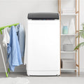 ROVSUN Toplader wasmachine 5 kg, wasmachine bovenlader met 8 wasprogramma's en 5 waterstanden, kleine wasmachine stil 60-70 dB, 24-uurs timer, 51 × 47 × 87 cm, wit