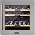Klarstein Vinsider 57 Duo wijnkoelkast, 2 zones, 57 flessen, 5-22 °C, stil 38 dB, inbouw, uv-beschermingsglas, houten planken, roestvrij staal, R600a(85 L / 36 Bouteilles/Zilver)