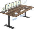 FlexiSpot QB2 Elektrisch Staand Bureau met 2 Motoren, 180 x 80 cm, In hoogte Verstelbaar, Zit-Sta-functie, 4 Geheugenstanden, Smart Panel, Anti-botsingssysteem, voor Thuiswerkplek, Wit(200*80cm/Zwart+Bruin)