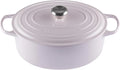 Le Creuset Signature 2117831444 geëmailleerde gietijzeren braadpan met deksel - ovaal, 31 cm, 6,3 liter, vuursteen(Sjalot/6.75 Qt)
